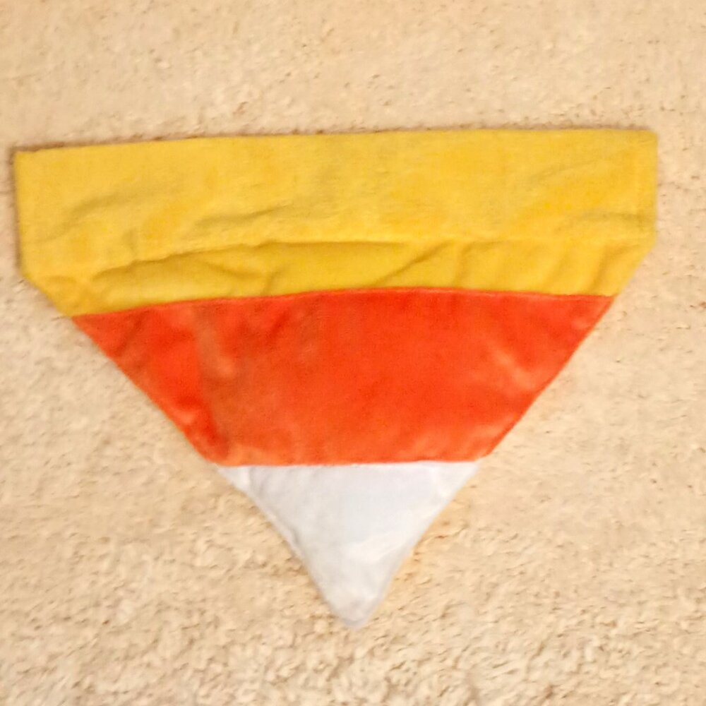EUC ~ Over the Collar Slip-On Candy Corn Dog Bandana